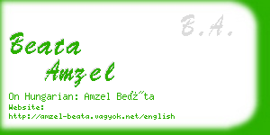 beata amzel business card